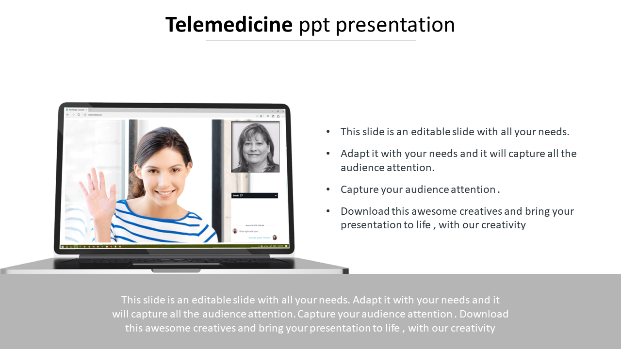 Stunning Telemedicine PPT Presentation Slide Template